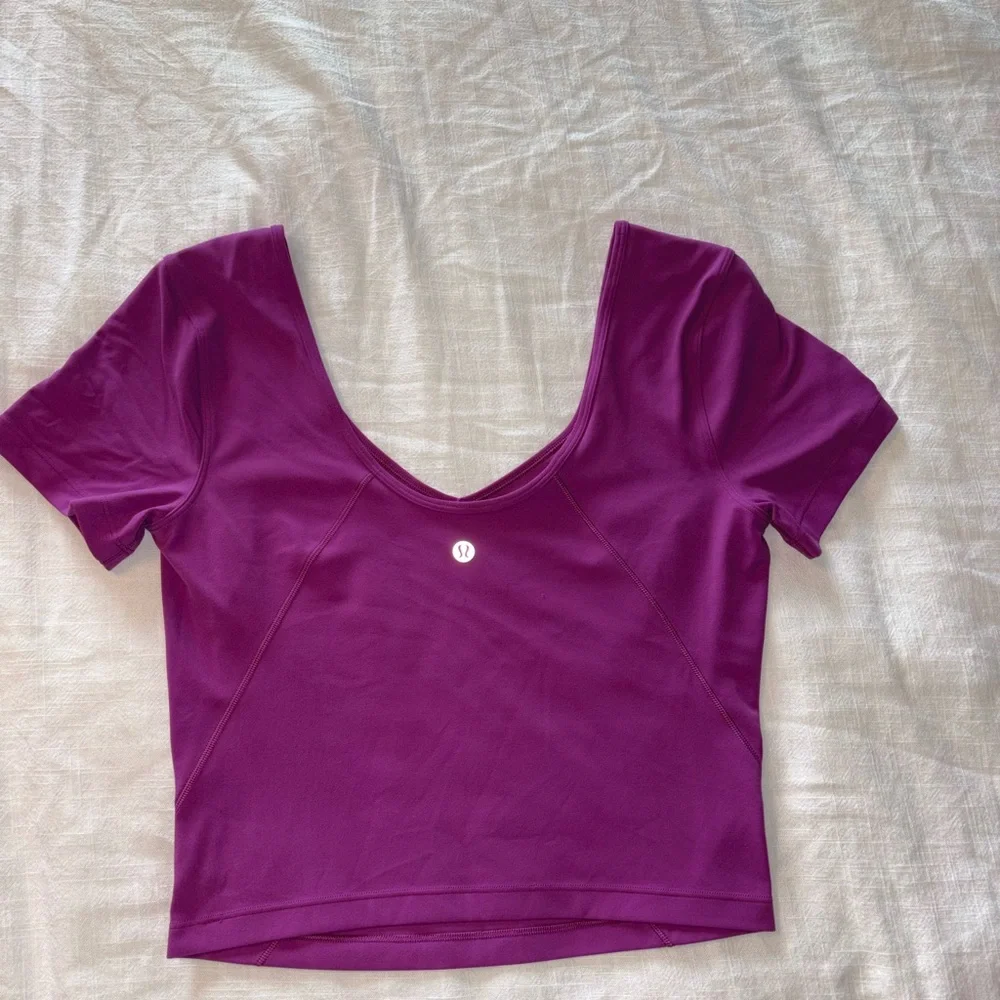 lululemon athletica Deep Magenta Scoop Neck Crop Top